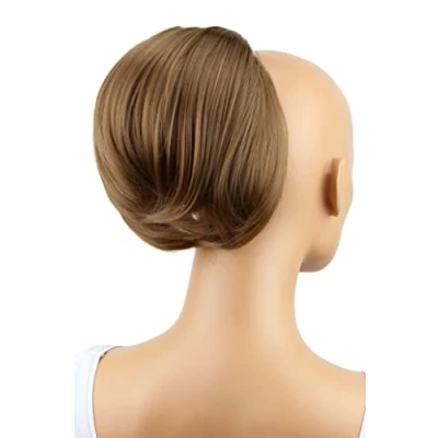 Afbeelding van CAISHA Knot Haarstukje Vlecht Haar Broodje Hepburn Stropdas Opsteekkapsels Middenbruin HD23