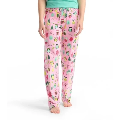Afbeelding van Little Blue House Dames jersey broek pyjamabroek pyjama, Uilen, medium, M