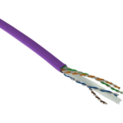 Afbeelding van ACT Cat 6 F/UTP massieve installatiekabel, LSZH, CPR euroklasse ECA, 24AWG, violet 500 meter