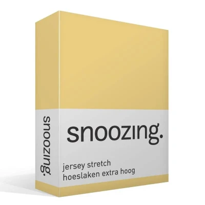 Afbeelding van Snoozing Jersey Stretch Hoeslaken Extra Hoog Tweepersoons 120/130x200/220 cm Geel