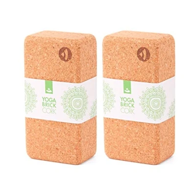 Afbeelding van Bodhi Yoga Block kurk Brick enkel &amp; als set 100% natuurlijke universeel yogablok milieuvriendelijk duurzaam tool voor je asana&#039;s, stretching regeneratie 220 x 110 70 mm