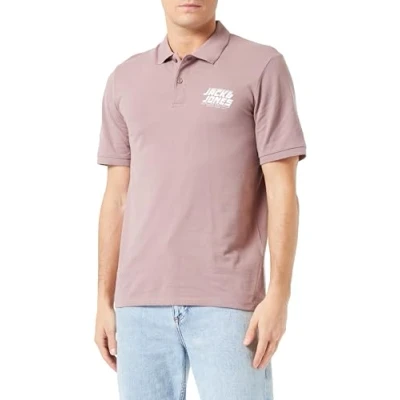 Afbeelding van JACK &amp; JONES Jcoelliot Polo Ss FST Poloshirt voor heren, Twilight Mauve, M