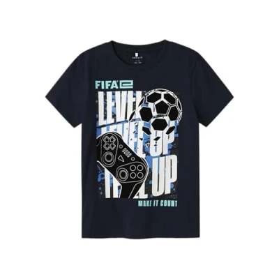 Afbeelding van NAME IT Jongens Nkmadian Fifae Ss Top Box Vde, navy blazer, 134 140