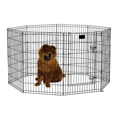 Afbeelding van MidWest Homes for Pets Hondenoefenpen en box met deur; 60,96 cm bij 91,44 cm; zwart E gecoat; 550 36DR