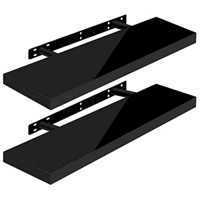 Afbeelding van WOLTU Volato RG9479sz 2 Wandplank, wandboard, vrij zwevend, zwevende plank, hout, 70 x 22,9 3,8 cm, zwart