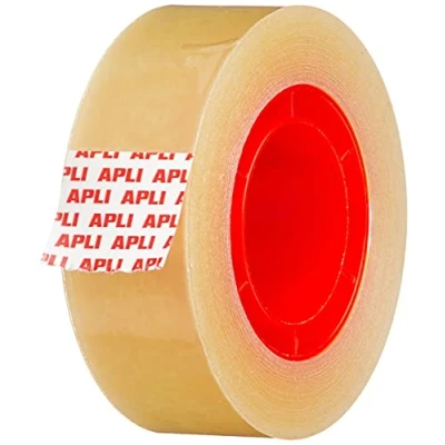 Afbeelding van Apli 11328 doorzichtig plakband 19 mm x 33 m,Wit