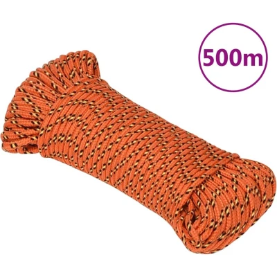 Afbeelding van vidaXL Boottouw 4 mm 500 m polypropyleen oranje