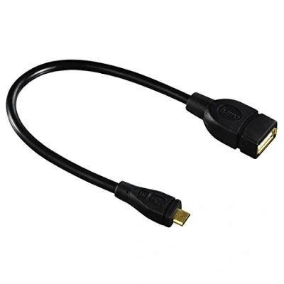 Afbeelding van Hama Usb 2.0 Adapterkabel Otg Micro B Stekker A Bus 15 Cm Zwart