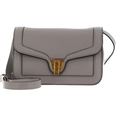 Afbeelding van COCCINELLE Leren Schoudertas Avondtas Marvin Twist Smooth Handbag Stone Grijs