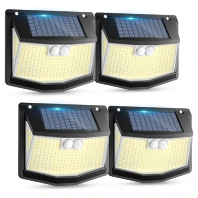 Afbeelding van Lamp op zonne energie voor buiten, bewegingsmelder: 248 leds, zonnelamp met bewegingsmelder, 3 modi, 270 graden, verlichting, IP65, waterdicht, wandlamp, tuin, garage, 4