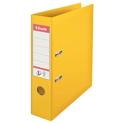 Afbeelding van Esselte ordner, A4, 10 pack, 75 mm rugbreedte, kunststof, geel, 811310