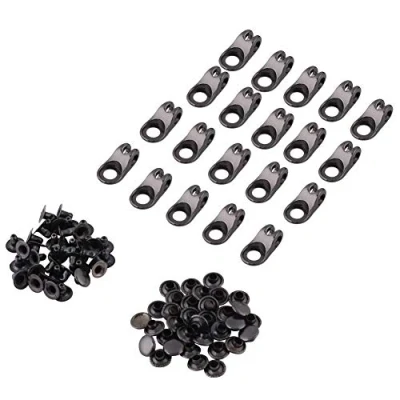 Afbeelding van Xinrub 20 x schoenveters, veters met klinknagels voor reparatie, kamperen, wandelen, klimmen, accessoires, stuks, zwart, Eén Maat