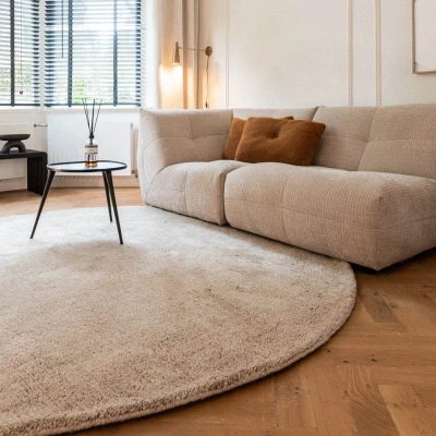 Afbeelding van Rond Berber Vloerkleed Lichtgrijs Nador Interieur05