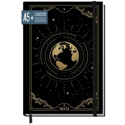 Afbeelding van paper&amp;you® notitieboek A5+ gelinieerd met elastiek [New Adventures] 156 pagina&#039;s 78 vellen als bullet journal, dagboek, duurzaam &amp; klimaatneutraal