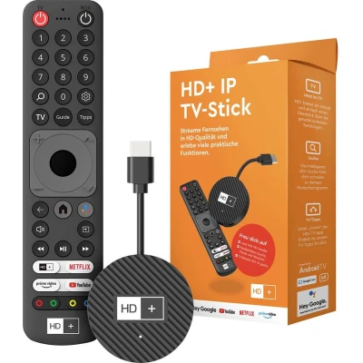 Afbeelding van HD Plus IP TV stick incl. 3 maanden HD+ ABO (UHD 4K, Android TV, Dual WiFi, Bluetooth, HDMI)