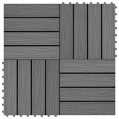 Afbeelding van Terrastegels diep reliëf 30x30 cm 1 m² HKC grijs 11 st