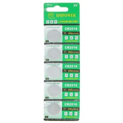 Afbeelding van Lithium knoopcel CR2016 (5 stuks)