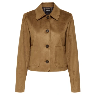 Afbeelding van Only Onltulip Life Faux Suede Jacket Otw 15353152 Bruin Dames The Stone