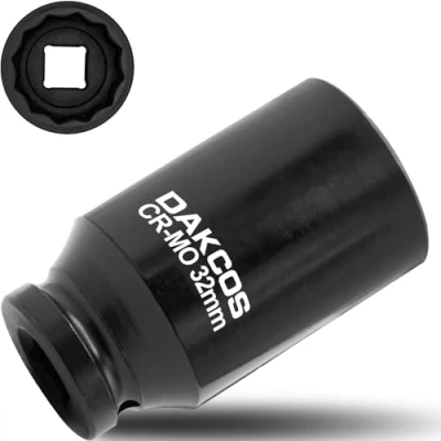 Afbeelding van DAKCOS 32mm Socket 1/2 &quot;Drive 12 Ponit Slagmoersleutel Aandrijfas Tool Stopcontact, CR MO