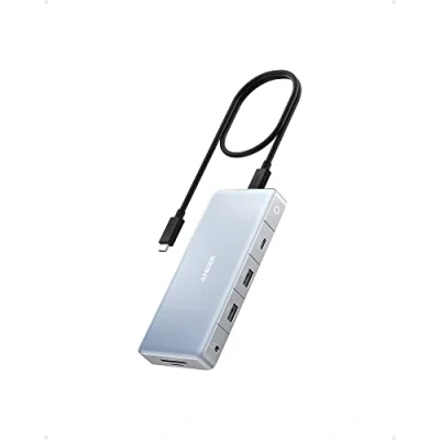 Afbeelding van Anker 575 USB C Hub (12 in 1, Dual HDMI, DP), Dockingstation voor drie schermen, 10 Gbps en A datapoorten, 4K HDMI DisplayPort, Max 100 W Pd in, Ethernet, Dell