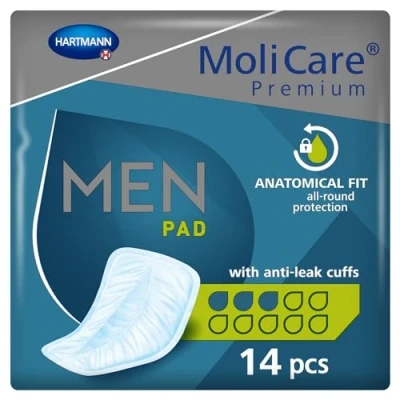 Afbeelding van Molicare Premium Men Pad 3 Druppels 406 ml Absorptie 14 stuks