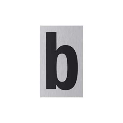 Afbeelding van Metafranc Plakbord &quot;b&quot; 100 x 60 mm van aluminium in moderne roestvrijstalen look zelfklevende achterkant/bewegwijzering/infoschild/commerciële aanduiding / 507410