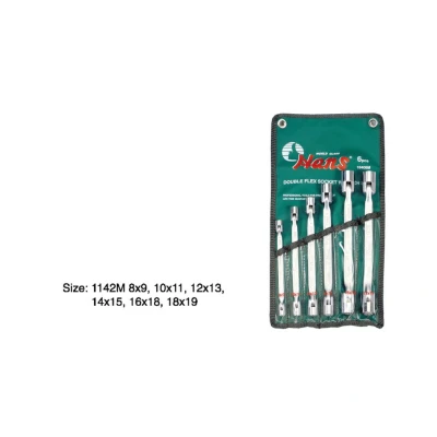 Afbeelding van Dopsleutelset HANS 6 stuks (8 mm 19 mm) met verbinding