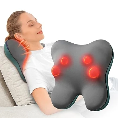 Afbeelding van Shiatsu Massagekussen met Warmte, BOB AND BRAD EZBack Rugmassageapparaat Massageapparaat Snoer, Diep 3D Knedende Massager voor Spierpijnverlichting Schouder, Nek, Rug, Auto. Grote geschenken