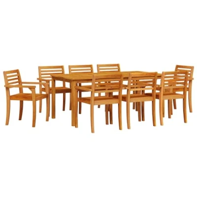 Afbeelding van vidaXL Acacia Houten Buiten Eettafel Set 180X90 cm Rustiek 6 Persoons Tuin Patio Meubels Natuurlijke Afwerking Eenvoudig Onderhoud Massief Hout