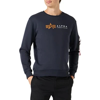 Afbeelding van Alpha Industries Label Pullover, blauw, afmeting 2XL voor man