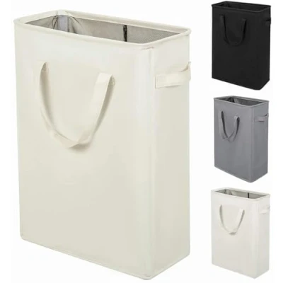 Afbeelding van Zero Jet Lange wasmand met handgrepen, smal, opvouwbaar, 45 l, beige