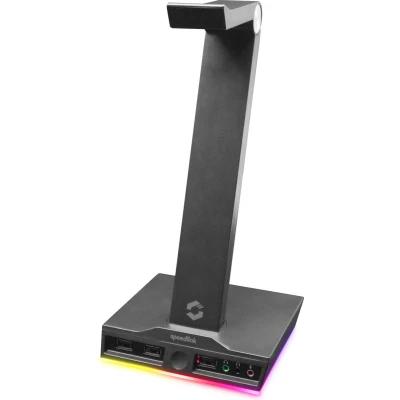 Afbeelding van Speedlink EXCELLO Illuminated Headset Stand 7.1 geluidskaart, geïntegreerde USB hub, zwart