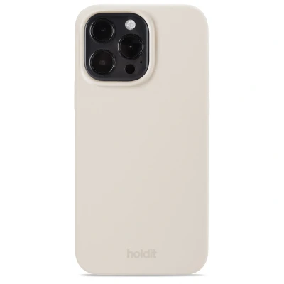 Afbeelding van Apple iPhone 15 Pro Max Hoesje Siliconen en TPU (zacht) Holdit Hardcase/Backcover Beige Telefoonhoesje