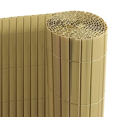 Afbeelding van Ribelli PVC Privacy scherm Balkon windscherm hek panelen, kleur:bamboe, artikelen:PVC privacymatrix, dimensie:140 x 300 cm
