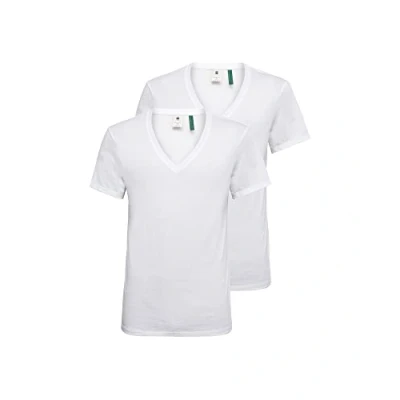 Afbeelding van G Star BASE Heather 2PACK Tshirt basic, Heren, Maat: XS, White solid