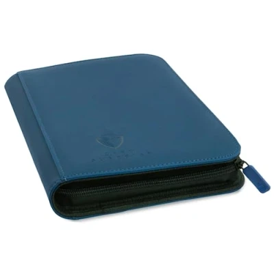 Afbeelding van Card Guardian Premium map met 4 vakken voor 160 kaarten (blauw) Ritssluiting en zijvakken Compatibel ruil sportkaarten, waaronder Magic the Gathering, Yugioh, honkbalkaarten
