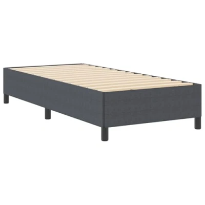 Afbeelding van vidaXL Bedframe Donkergrijs Hout, Metaal, Stof 100 x 200 cm