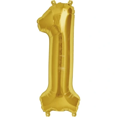 Afbeelding van Folieballon Cijfer 1 Goud 92 cm