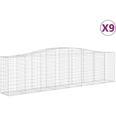 Afbeelding van vidaXL Schanskorven 9 st gewelfd 400x50x100/120 cm ijzer