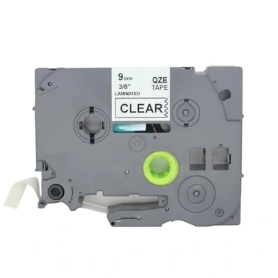 Afbeelding van BROVACS 1 Pack Wit op Clear Gelamineerde Label Tape Compatibel voor Brother P Touch Printer TZ 125 TZe 9mm 3/8&quot; OPA4125