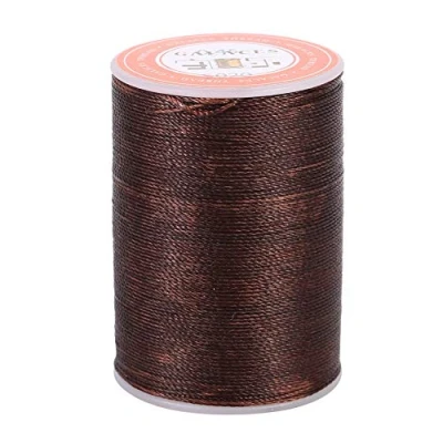 Afbeelding van 160 m 6 kleuren gewaxt ledergaren naaigaren voor leer, doe het zelf, handwerk, 0,45 mm (bruin)