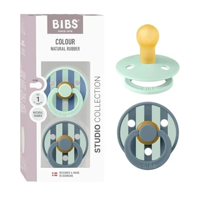 Afbeelding van BIBS Colour Studio Speen verpakking van 2 stuks. BPA vrij, Ronde speen. Natuurlijk rubberlatex, Geproduceerd in Denemarken, Maat 1 (0 6 maanden), Block Nordic Mint Petrol