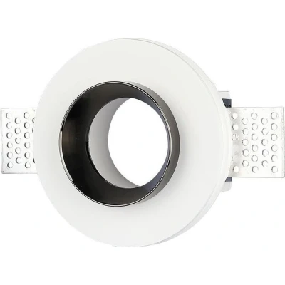 Afbeelding van V tac Inbouwspot Vt 866 Gu10 10 Cm Ip20 Gips/staal Wit/zilver