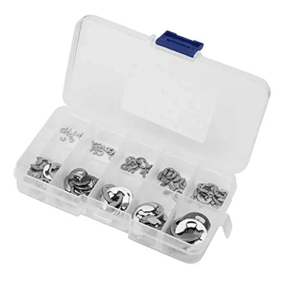 Afbeelding van 120 Stuks E clip Borgring Set Borgringen Veiligheidsringen Assortiment 1.5 2 3 4 5 6 7 8 9 10mm