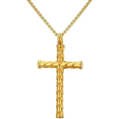 Afbeelding van Ketting Heren met Kruis Hanger Goud Kleurig Kettingen Cadeau voor Man Mannen Cadeautjes