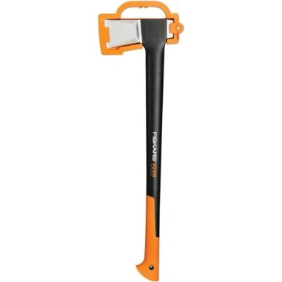Afbeelding van Fiskars Kloofbijl, incl. mesbeschermer voor veilig transport, lengte: 77 cm, antikleeflaag, hoogwaardig staal/glasvezelversterkte kunststof, zwart/oranje, X25XL, 2,4 kg, 1015643