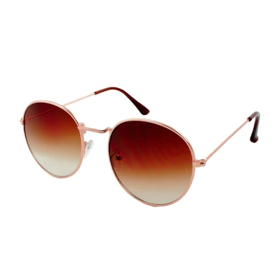 Afbeelding van LOUD AND CLEAR® Retro Zonnebril Rond Heren Dames Goud Bruin Festival