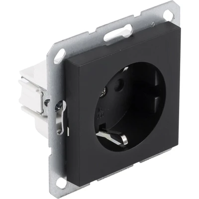 Afbeelding van Stopcontact Q link S Line (Inbouw, Randaarde, Zwart)