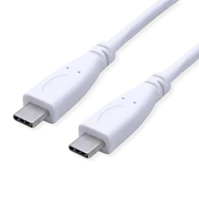 Afbeelding van VALUE USB 3.2 Gen 2 kabel, C C, M/M, 10Gbit/s, Emark, 100W, wit, 0,5 m