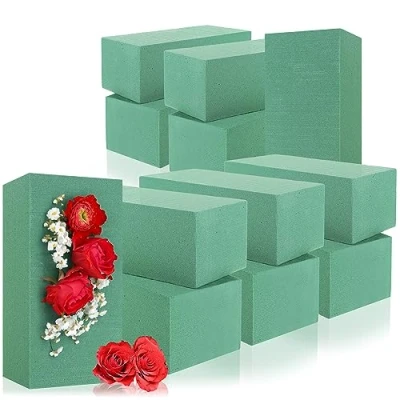 Afbeelding van COM FOUR® 12x oppotmassa voor bloemstukken bloemenschuim verse bloemen spons knutselen bruiloften en verjaardagen